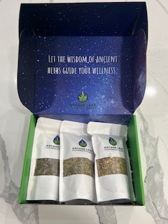 Wellness Tea Reset Box, open with blends